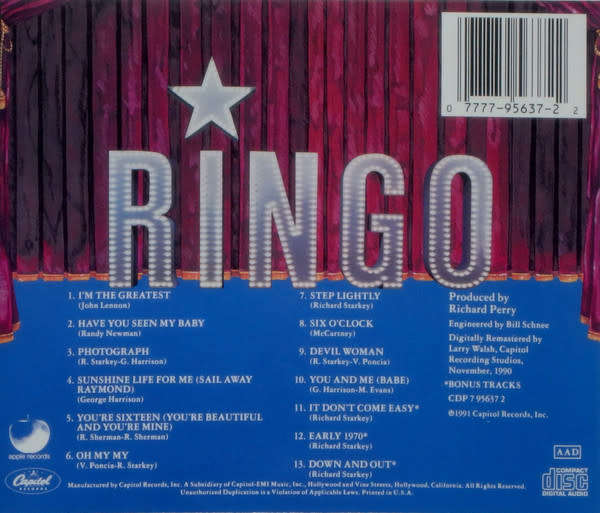 Ringo Starr - Ringo CD Import