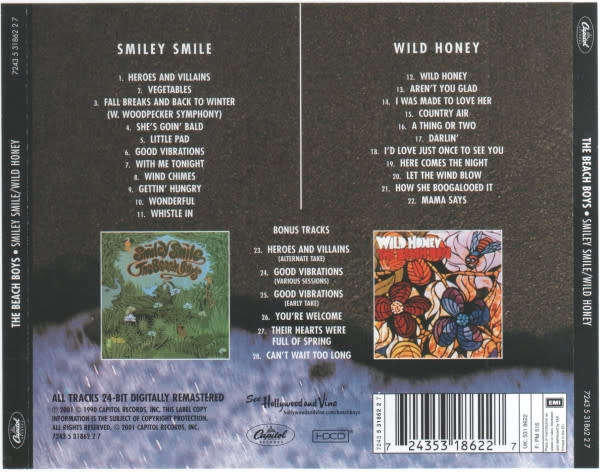 Beach Boys - Smiley Smile / Wild Honey CD Import