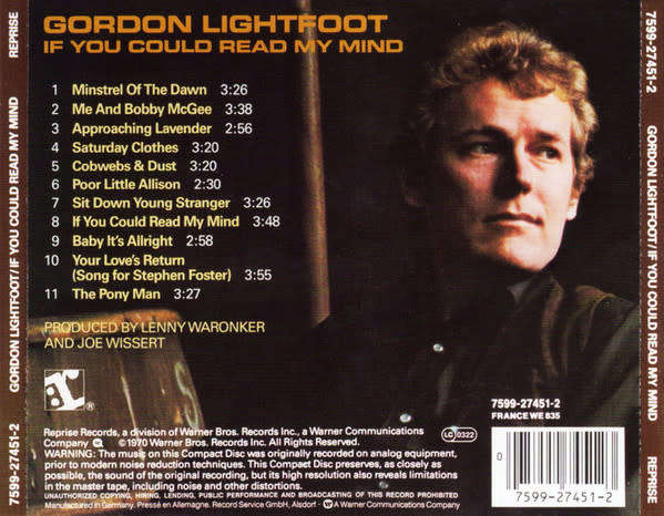 Gordon Lightfoot - If You Could Read My Mind CD Import
