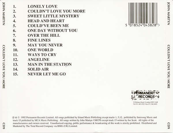 John Martyn - Couldn`t Love You More CD Import