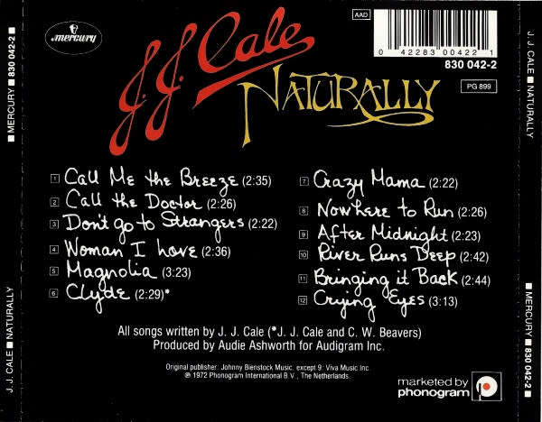 J.J. Cale - Naturally CD Import