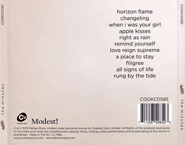 Alison Moyet - The Minutes CD Import