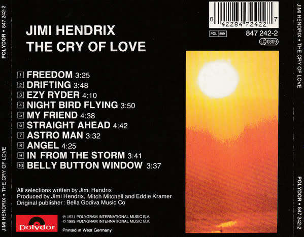 Jimi Hendrix - The Cry of Love CD Import