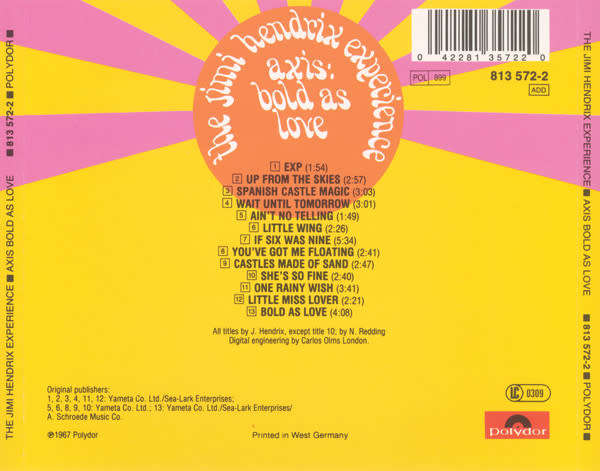Jimi Hendrix Experience - Axis: Bold As Love CD Import