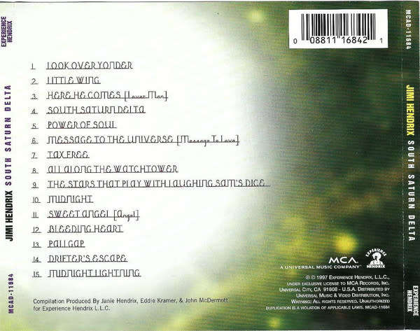 Jimi Hendrix - South Saturn Delta CD Import