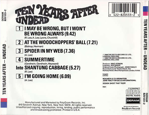 Ten Years After - Ten Years After Undead CD Import