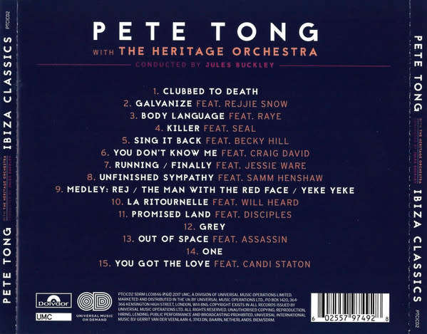 Pete Tong & the Heritage Orchestra Conducted By Jules Buckley  Ibiza Classics CD Import