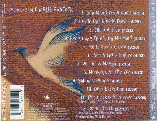 Charlie Peacock - Everything That`s On My Mind CD Import