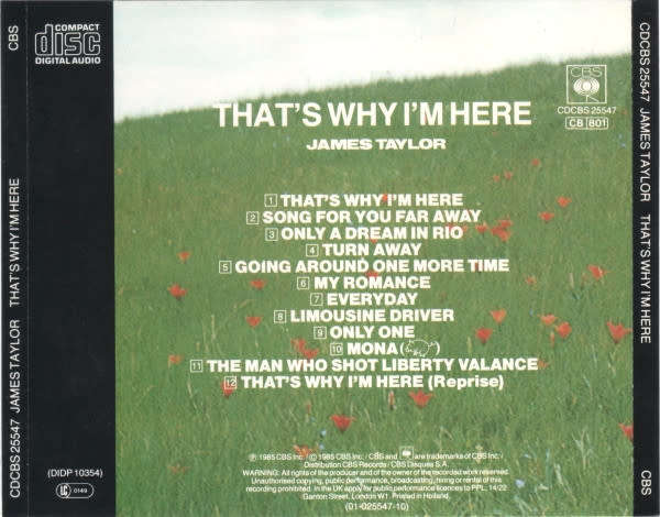 James Taylor - That`s Why I`m Here CD Import