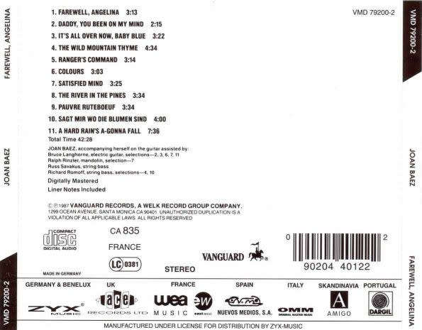 Joan Baez - Farewell, Angelina CD Import