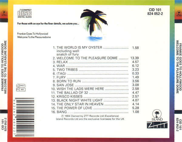 Frankie Goes To Hollywood - Welcome To the Pleasuredome CD Import