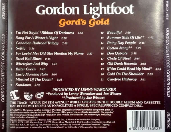 Gordon Lightfoot - Gord`s Gold CD