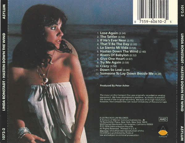 Linda Ronstadt - Hasten Down the Wind CD Import