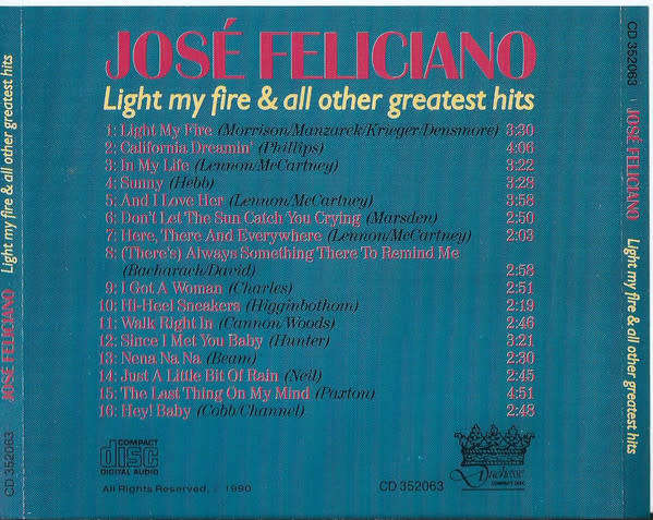 José Feliciano - Light My Fire & All Other Greatest Hits CD Import