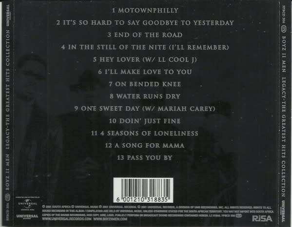 Boyz II Men - Legacy - Greatest Hits Collection CD