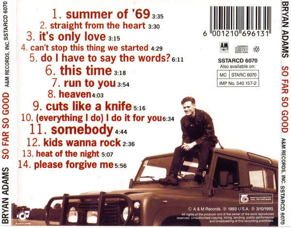 Bryan Adams - So Far So Good CD