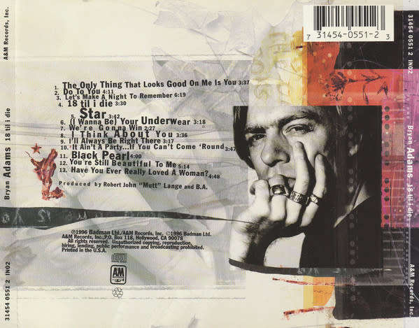 Bryan Adams - 18 Til I Die CD Import