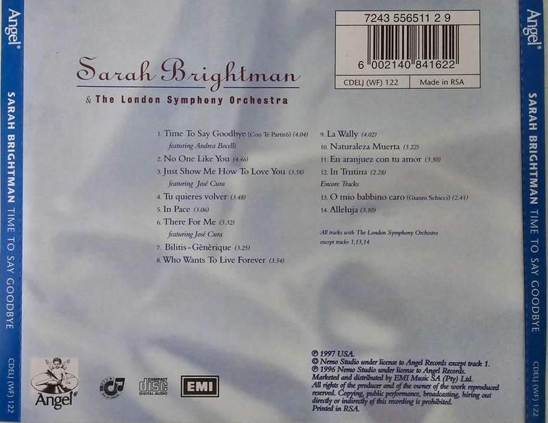 Sarah Brightman - Time To Say Goodbye CD
