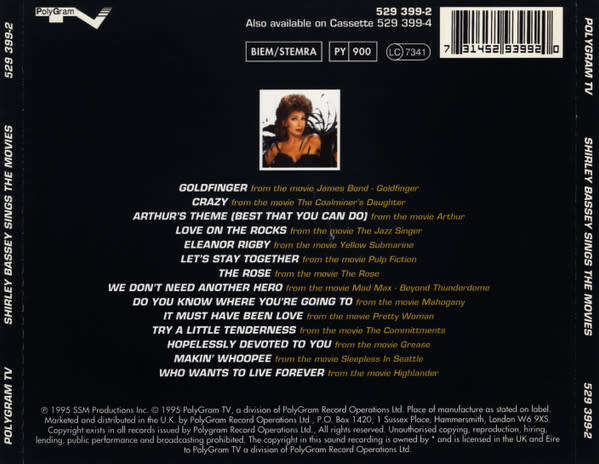 Shirley Bassey - Sings the Movies CD Import