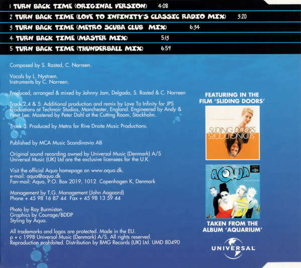 Aqua - Turn Back Time Maxi CD Single Import