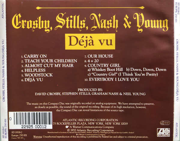 Crosby, Stills, Nash & Young - Déjà Vu CD Import