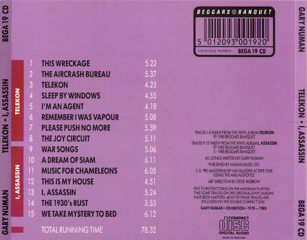 Gary Numan - Telekon  I, Assassin (Selections From the Albums) CD Import
