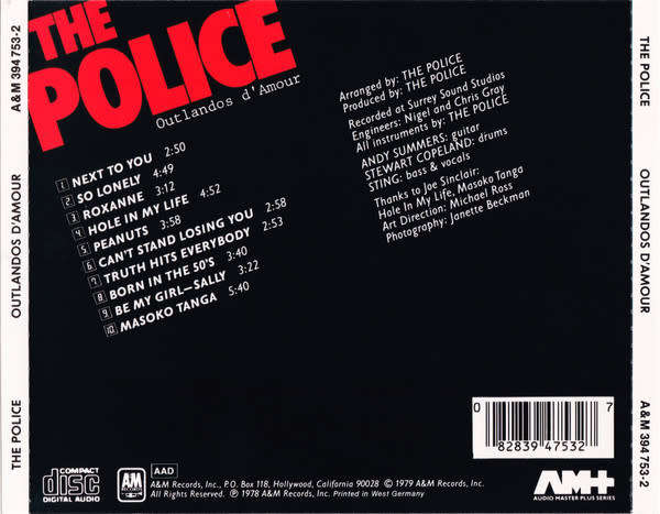 Police - Outlandos D`Amour CD Import