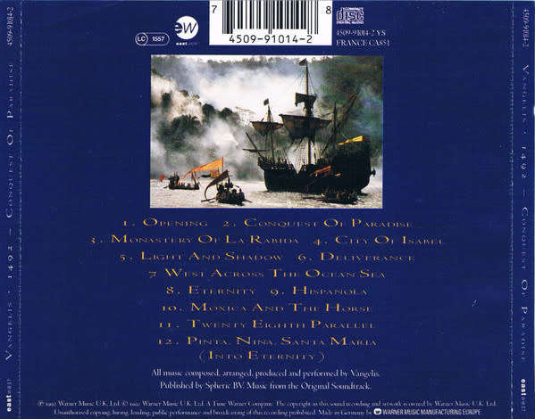 Vangelis  1492 - Conquest of Paradise (Music From The Original Soundtrack) CD Import