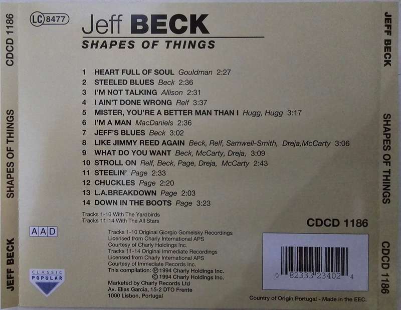 Jeff Beck - Shapes of Things CD Import