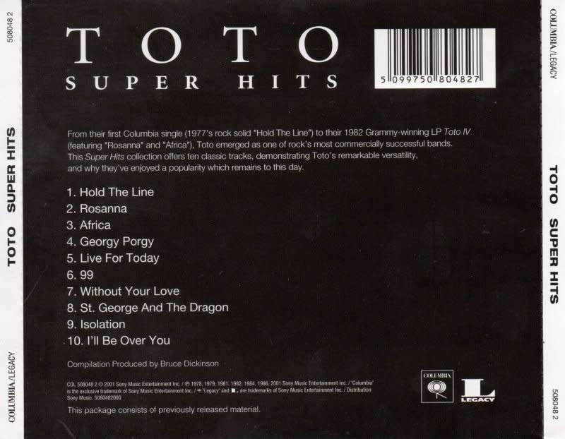 Toto - Super Hits CD Import