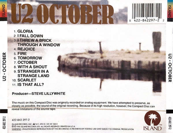 U2 - October CD Import