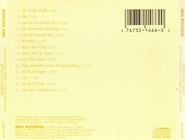 Three Dog Night - Joy To the World - Their Greatest Hits CD Import