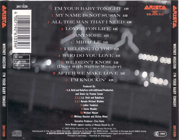 Whitney Houston - I'm Your Baby Tonight CD Import