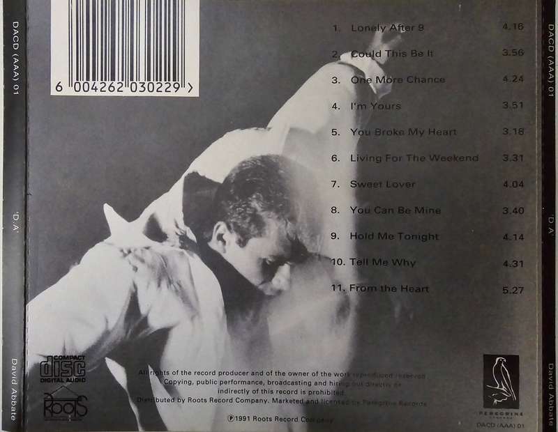David Abbate - `D.A` CD Rare