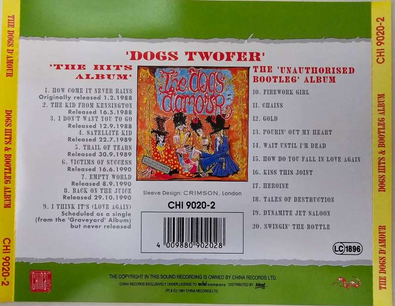 Dogs D`Amour - Dogs Hits & Bootleg Album CD Import
