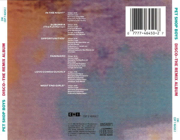 Pet Shop Boys - Disco CD Import