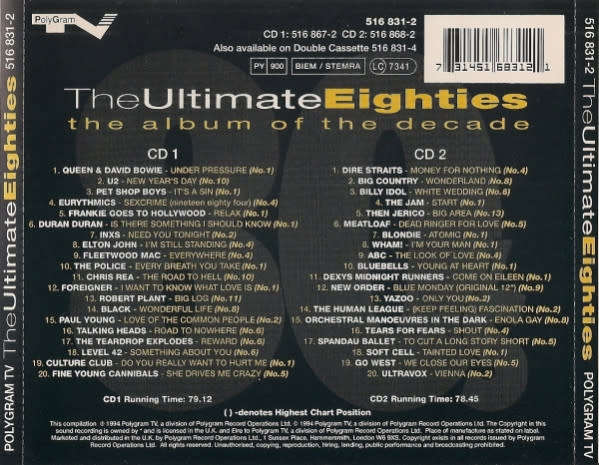 Various - Ultimate Eighties (Album of the Decade) Double CD Import