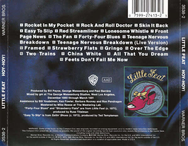 Little Feat - Hoy-Hoy! CD Import