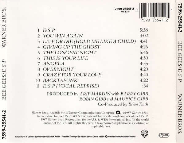 Bee Gees - E·S·P CD Import