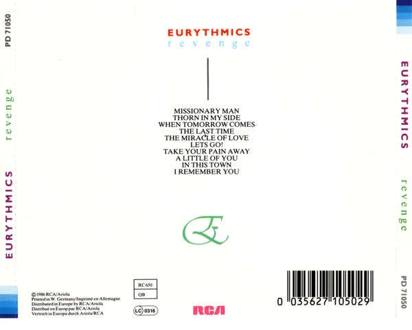 Eurythmics - Revenge CD Import