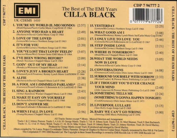Cilla Black - Best of the EMI Years CD Import