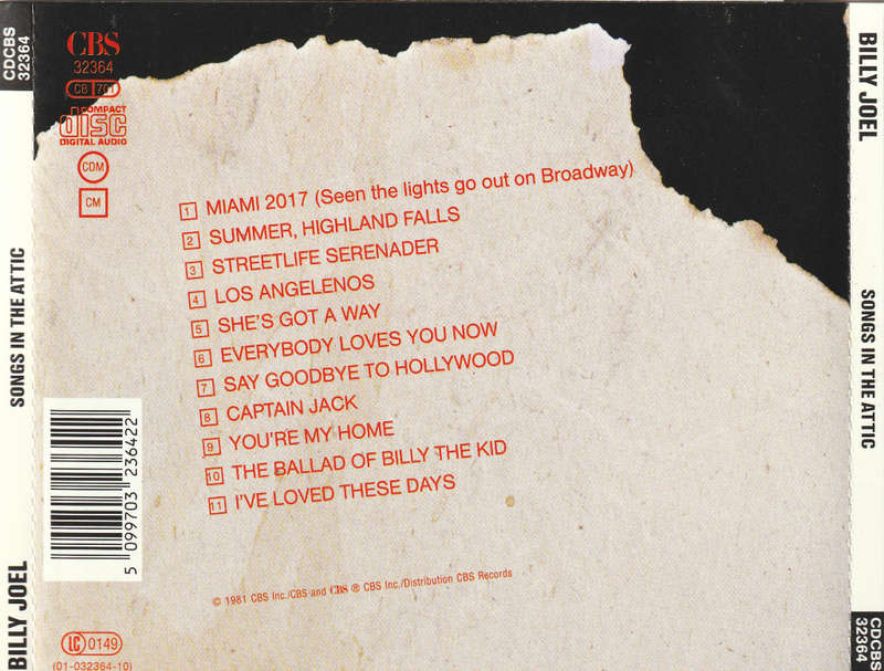Billy Joel - Songs In the Attic CD Import