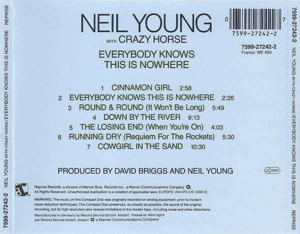 Neil Young & Crazy Horse - Everybody Knows This Is Nowhere CD Import