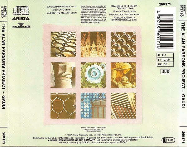 Alan Parsons Project - Gaudi CD Import