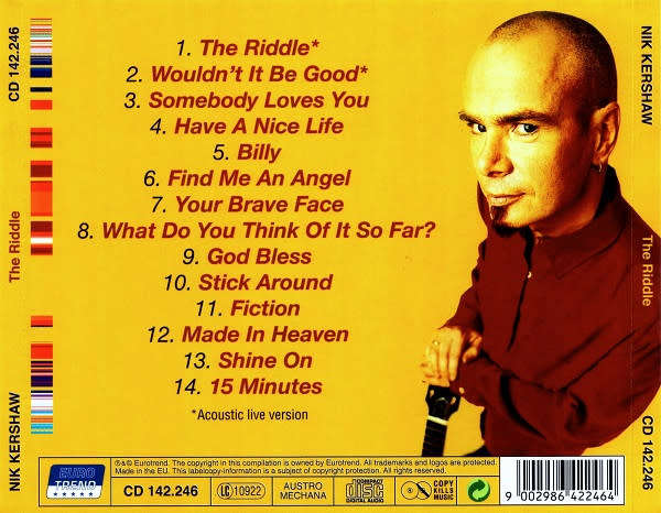 Nik Kershaw - The Riddle CD Import (Best of)