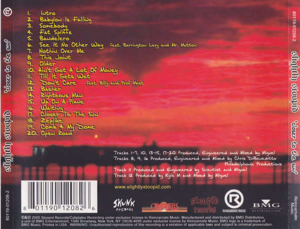 Slightly Stoopid - Closer To the Sun CD Import