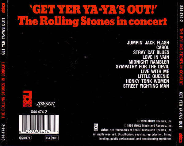 Rolling Stones - Get Yer Ya-Ya's Out! - In Concert CD Import