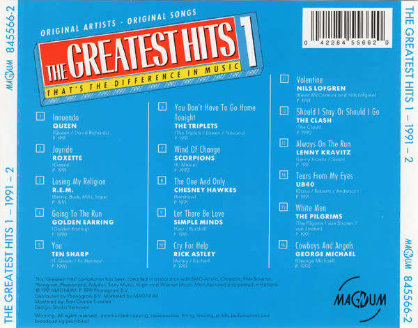 Various - Greatest Hits 1 - 1991 - 2 CD Import
