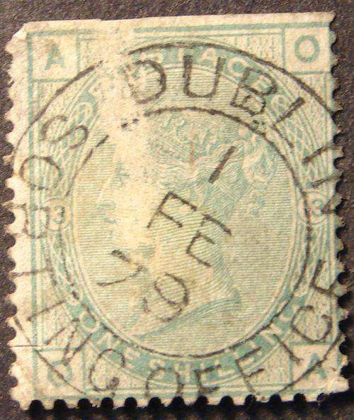 Queen Victoria RARE 1/- Green - trimmed filler SG150 - CV R2000
