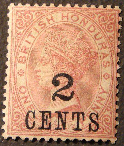 British Honduras Queen Victoria with 2c overprint - superb MINT